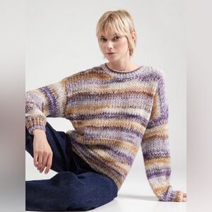 Molly Bracken Crewneck Striped Sweater: Small